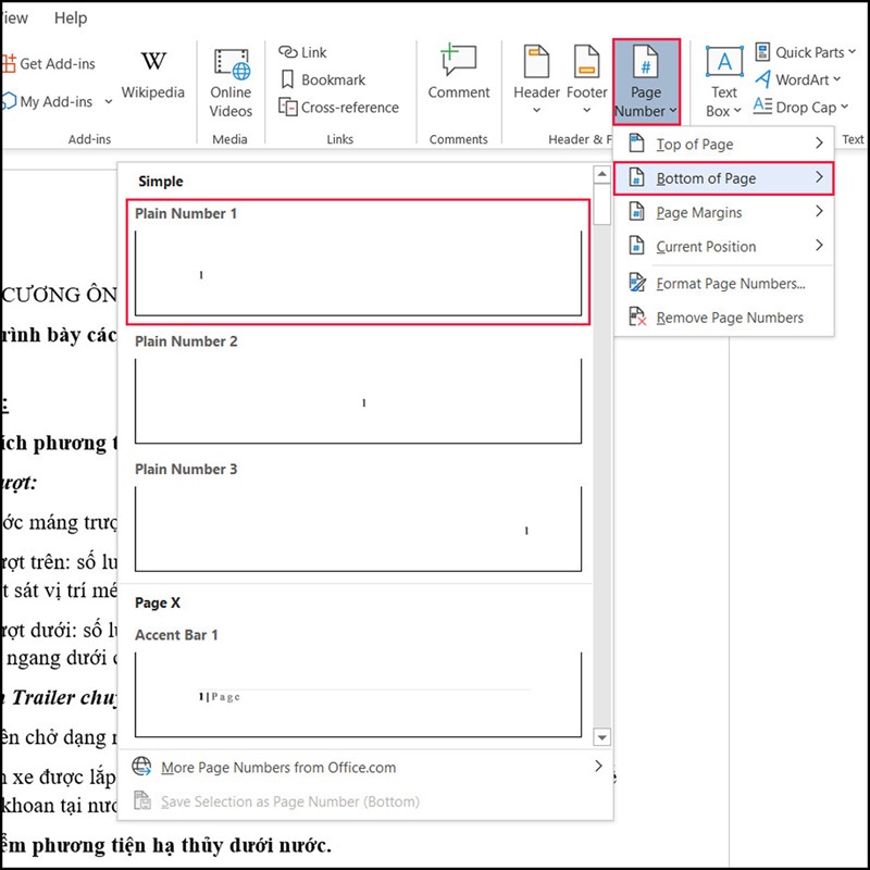 Cách đánh số trang đối xứng trong Word Cách đánh số trang đối xứng trong Word