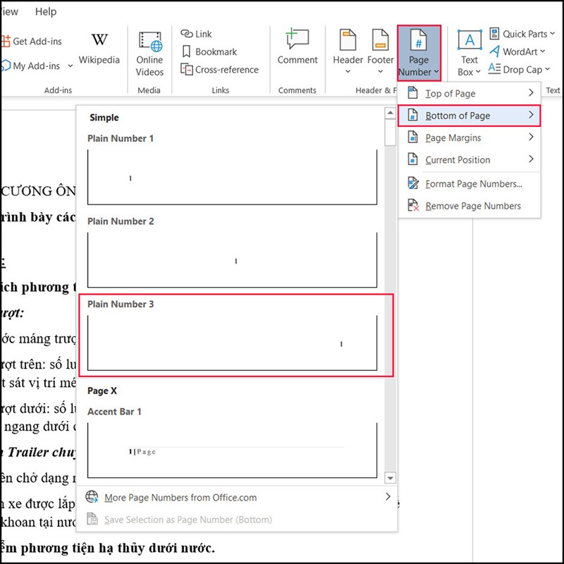 Cách đánh số trang đối xứng trong Word Cách đánh số trang đối xứng trong Word