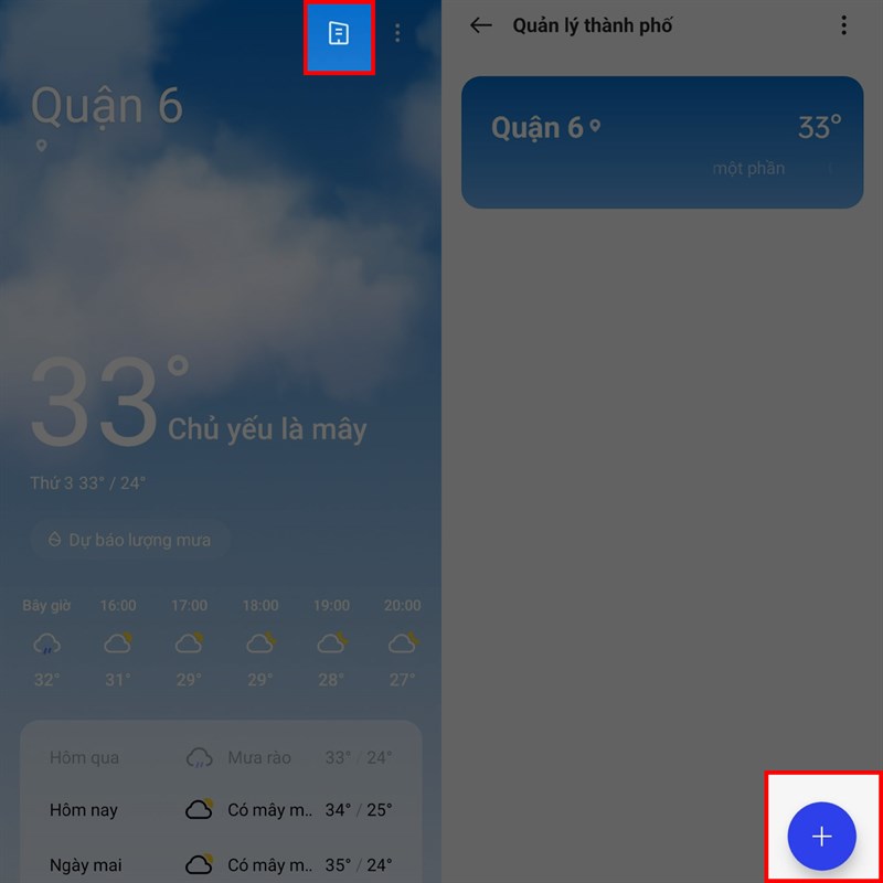 Cách theo dõi thời tiết nhiều nơi cùng lúc trên OPPO