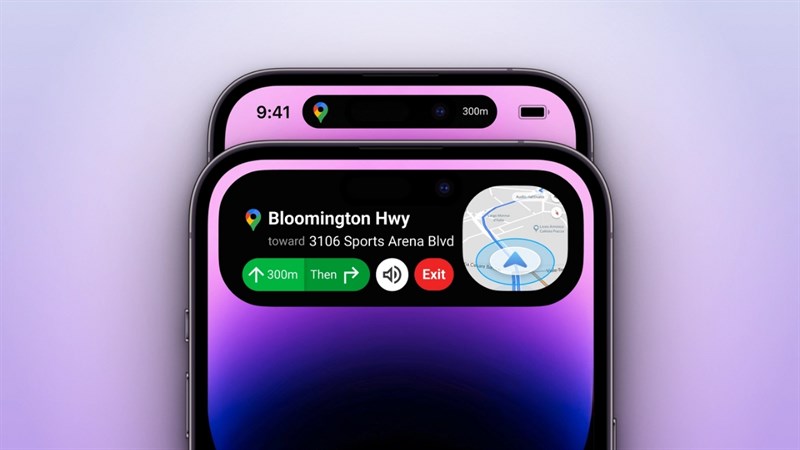 Một concept về Google Maps trên Dynamic Island - Ảnh Hossein Saleki
