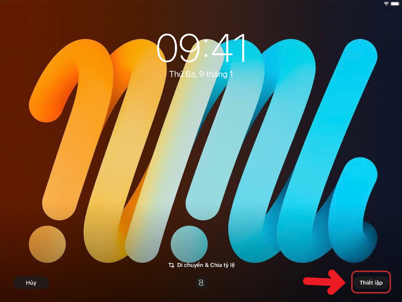 Hình nền iPhone với chủ đền gợn sóng gradient đầy màu sắc