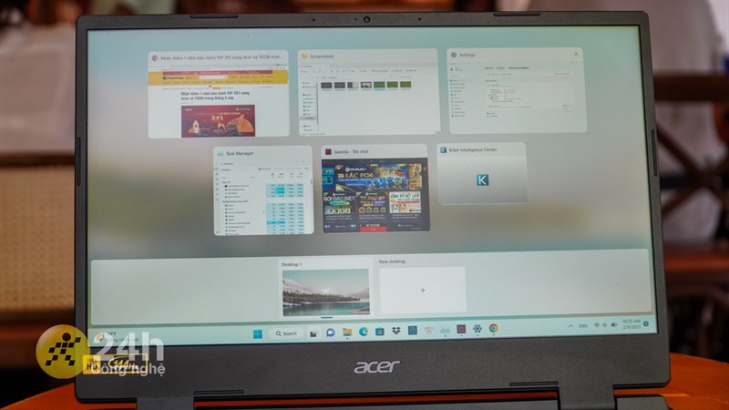 Máy cũng đi kèm dung lượng RAM 8 GB DDR4, đáp ứng ổn các tác vụ đa nhiệm cơ bản trên thiết bị.