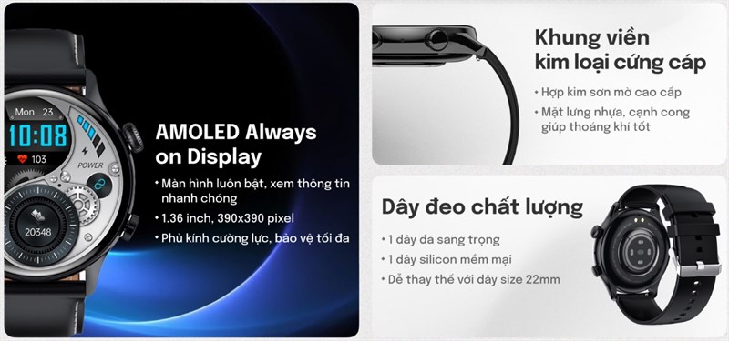 BeFit Sporty 2 Pro có màn hình AMOLED, chế độ AOD