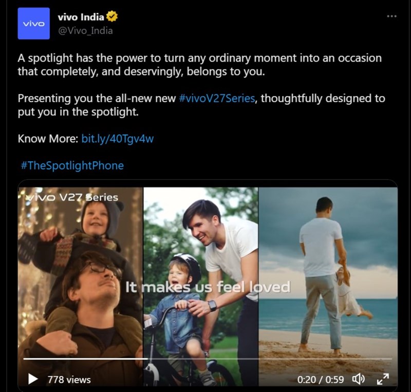 Bài đăng của Vivo trên Twitter Bài đăng của Vivo trên Twitter