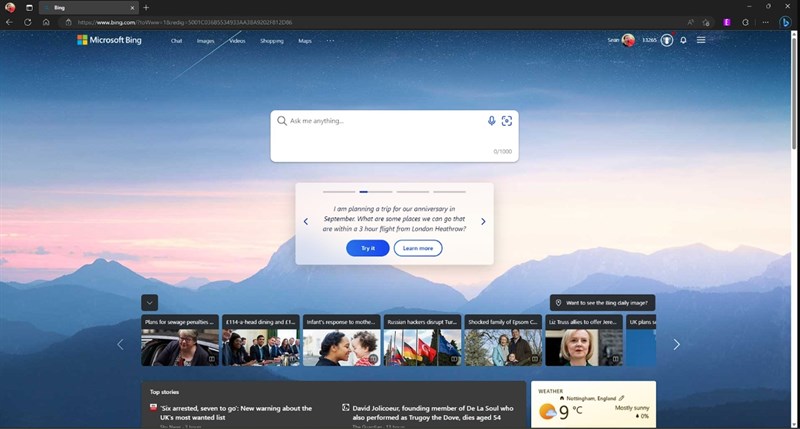 Tuỳ chọn trò chuyện mới với ChatGPT trên Bing