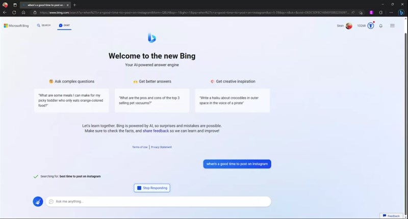 Bing mới với ChatGPT đã sẵn sàng sử dụng với những người dùng đăng ký trải nghiệm trước