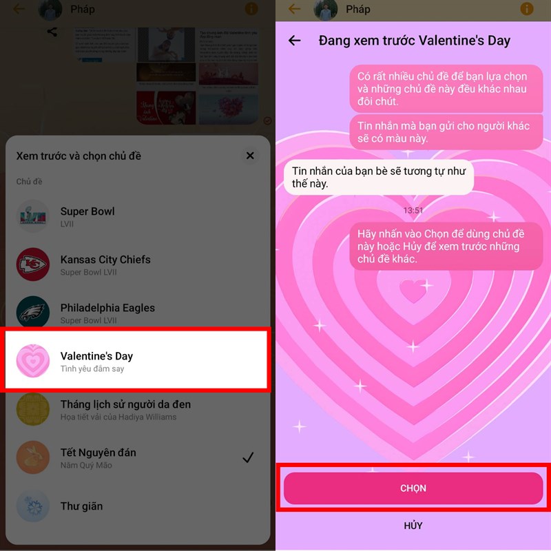 Hướng Dẫn Cách Đổi Chủ Đề Valentine Trên Messenger Siêu Tình Cảm