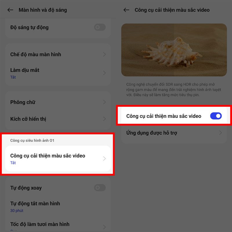 Cách cải thiện màu sắc video trên OPPO Reno8 T
