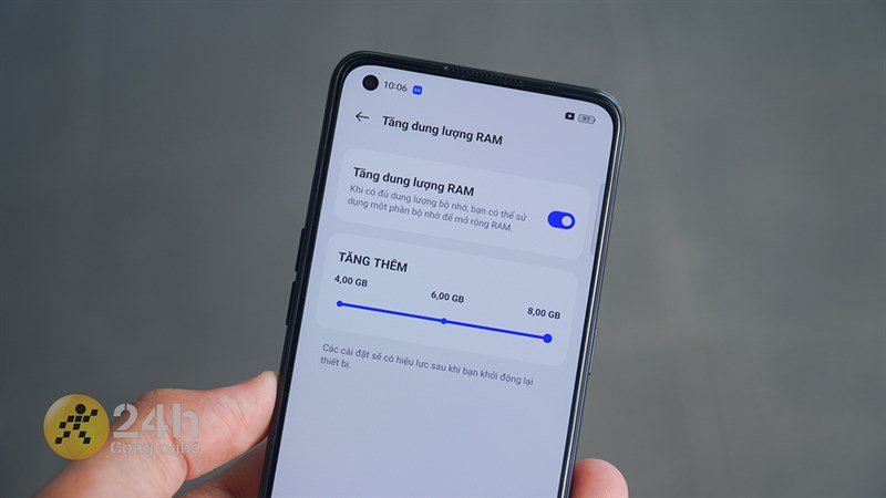 Cách chỉnh RAM ảo trên OPPO Reno8 T