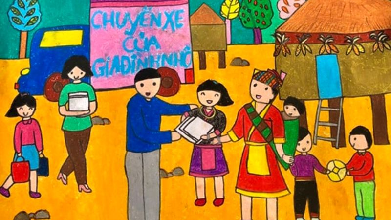 Tranh vẽ kỷ niệm ngày thành lập Đoàn TNCS Hồ Chí Minh