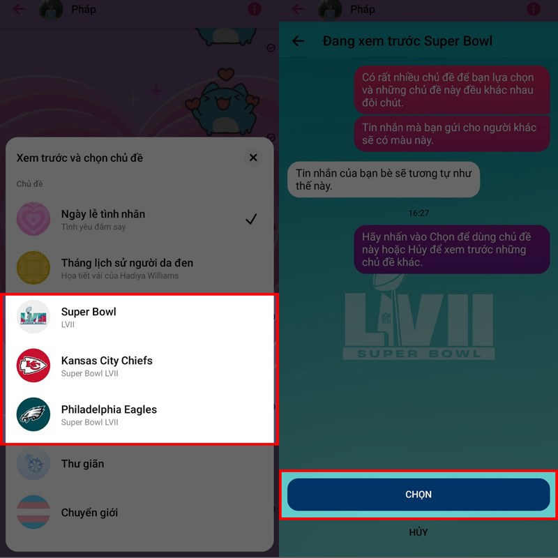 Cách thay đổi chủ đề mới trên Messenger