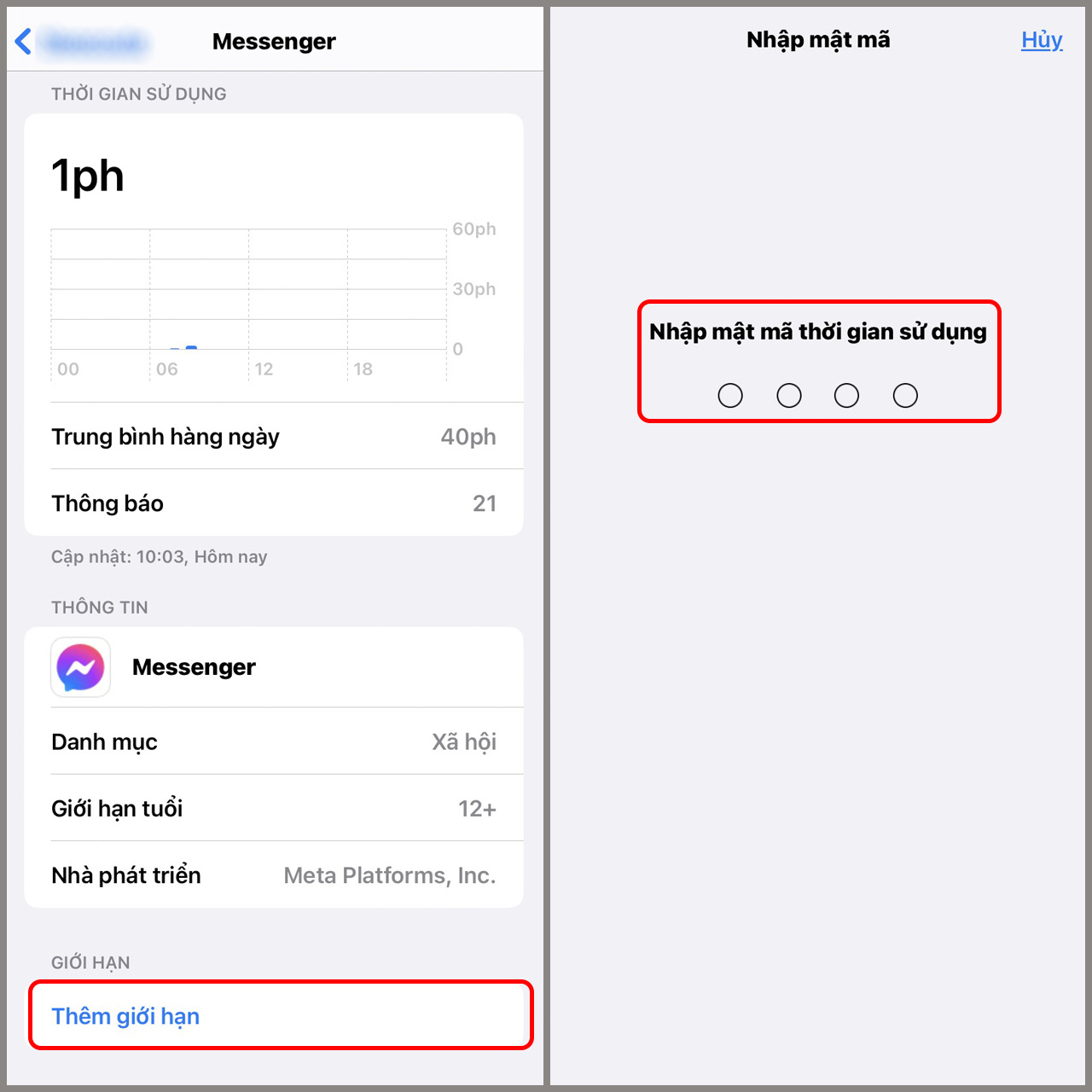 Cách cài mật khẩu Messenger trên iPhone