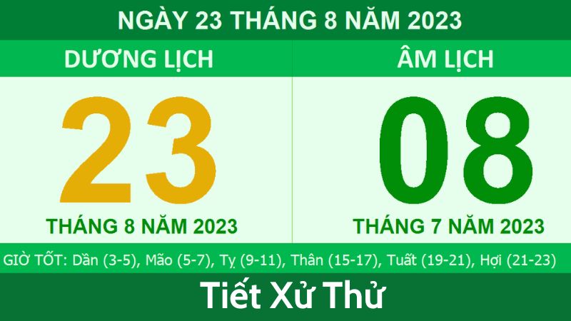 Tiết Xử Thử rơi vào thời điểm nào trong năm?