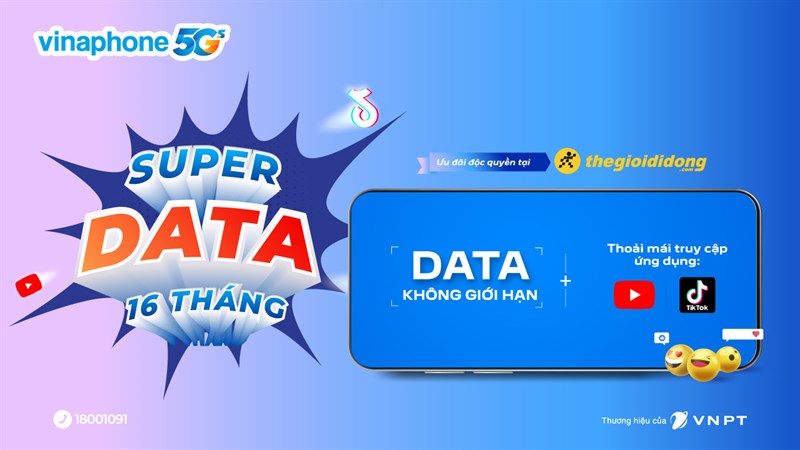 SIM Super Data: Nhận khuyến mãi tặng thêm đến 4 tháng Data không giới hạn SIM Super Data: Nhận khuyến mãi tặng thêm đến 4 tháng Data không giới hạn