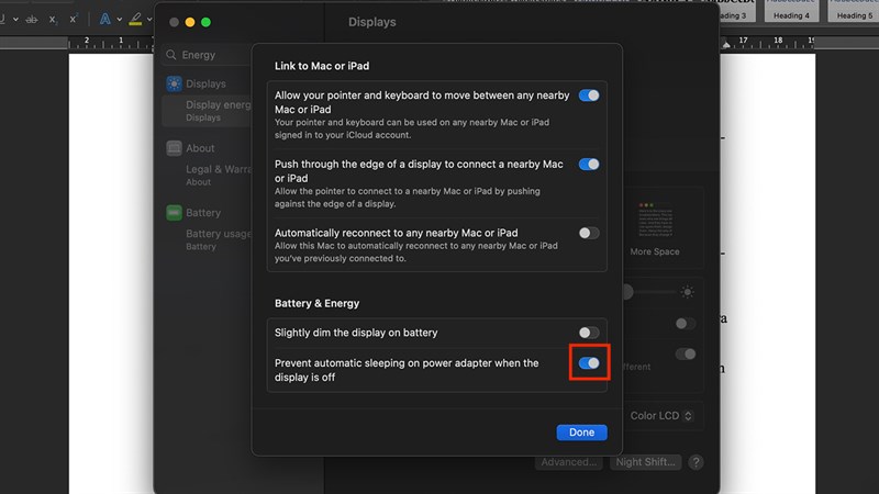 Cách tắt tự động Sleep trên MacBook