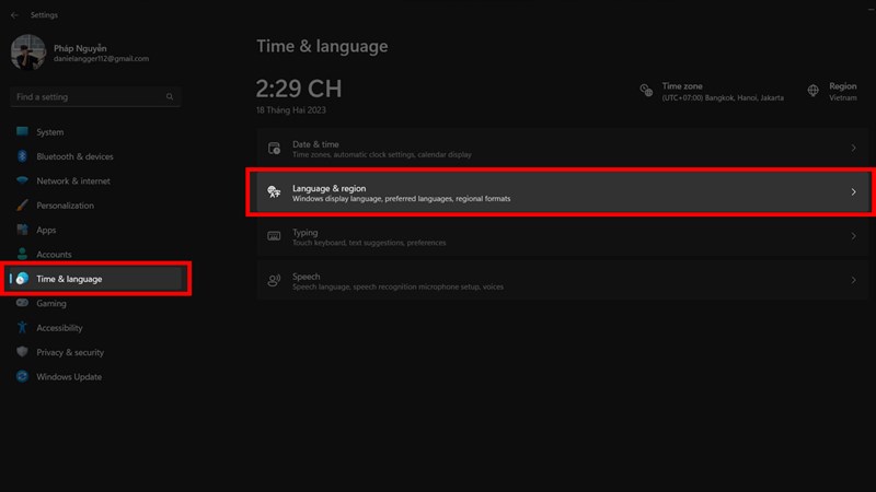 Cách đổi khu vực máy tính Windows 11