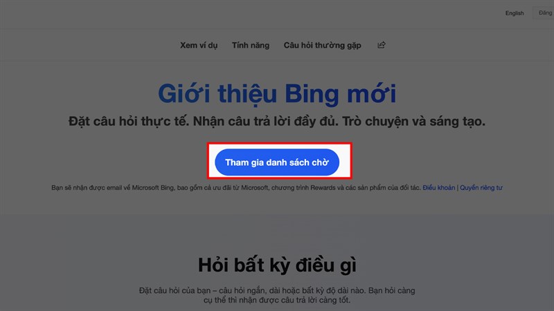 Cách đăng ký sử dụng Bing AI