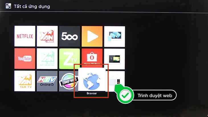  Chọn Internet Browser (Trình duyệt Internet) trên tivi