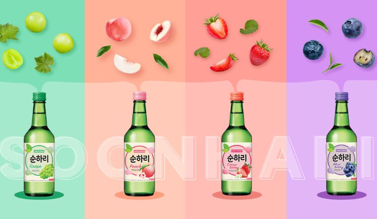 Mê Soju không thể bỏ qua Soju Soonhari với đủ hương vị trái cây tươi mát