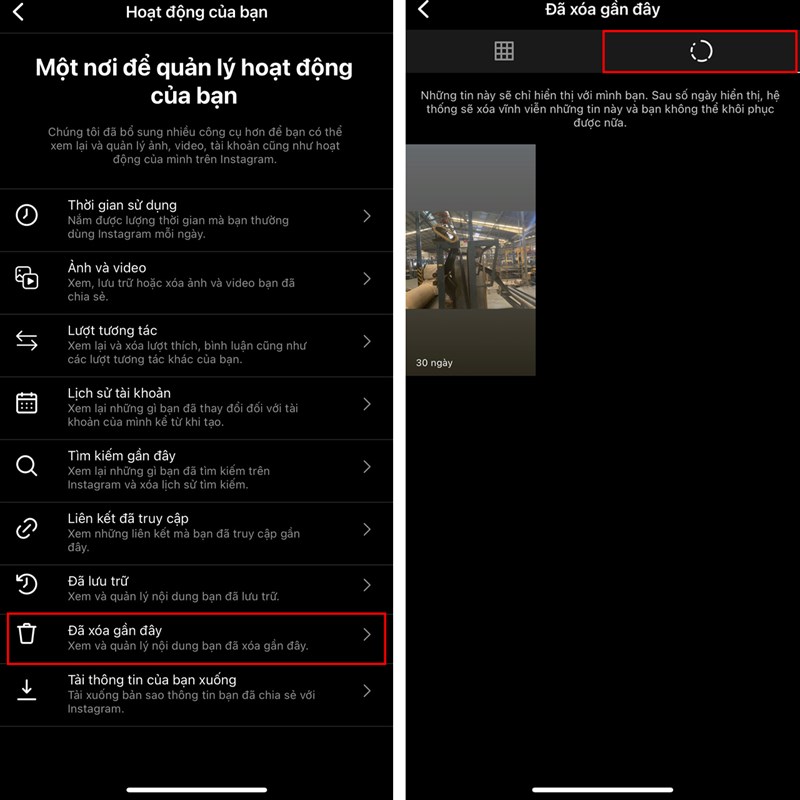 Cách khôi phục story đã xoá trên Instagram
