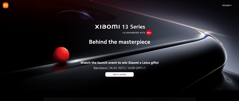 Bộ ba Xiaomi 13 cũng sẽ ra mắt tại Barcelona vào ngày 27/2