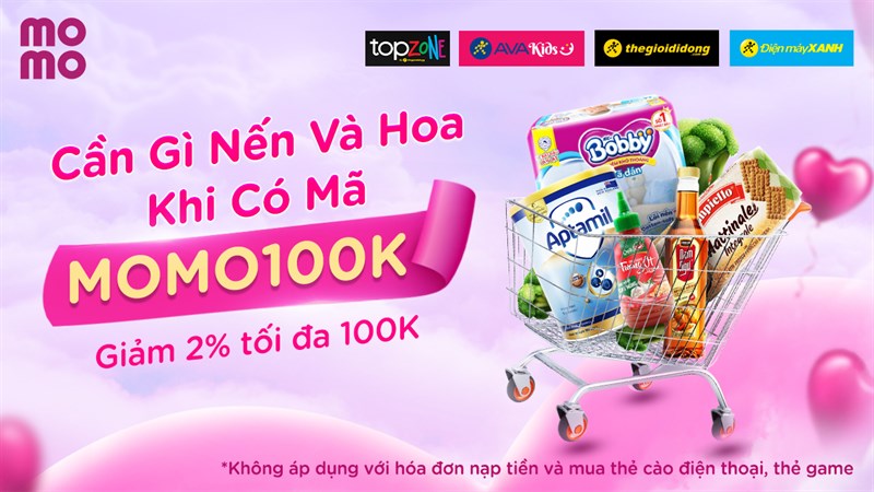 Mua hàng tại các chuỗi Thế Giới Di Động: Thanh toán MoMo giảm 2%, tối đa 100K