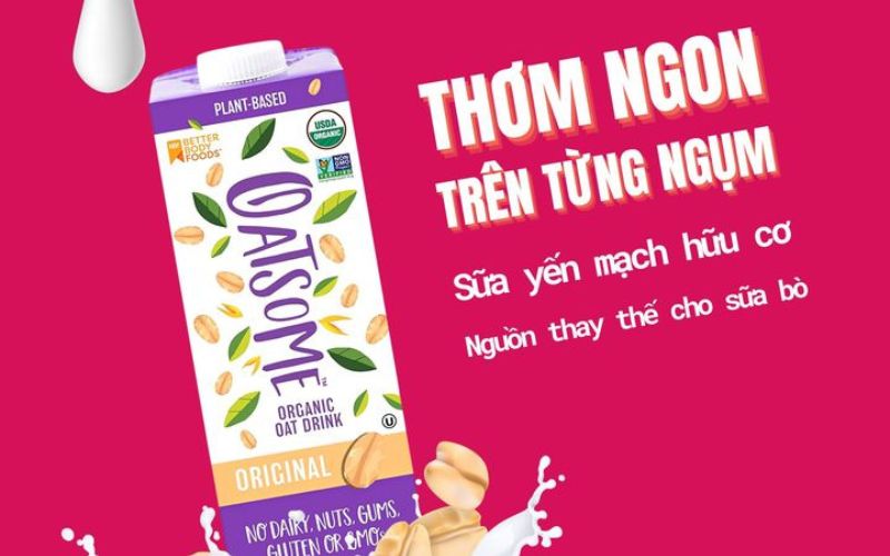 Hương vị của sữa yến mạch hữu cơ Oatsome