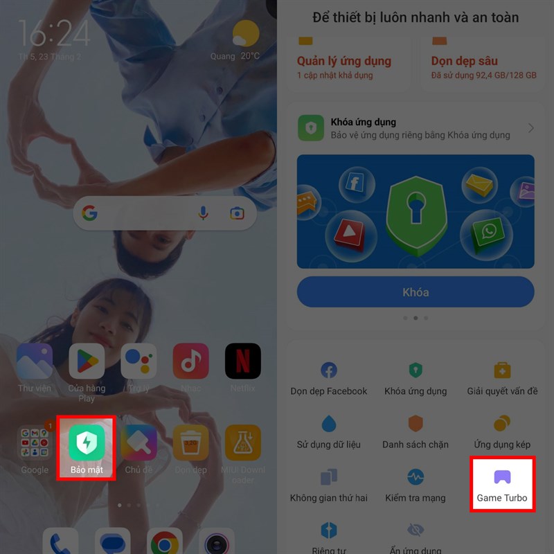 Hướng dẫn cách bật không gian game Xiaomi