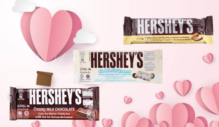 Các hương vị kẹo socola Hershey's ngọt ngào cho dịp lễ tình nhân
