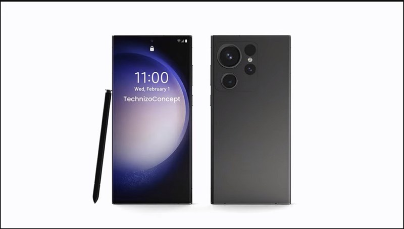 Thiết kế mặt trước và mặt sau của Samsung Galaxy S24 Ultra phiên bản concept Thiết kế mặt trước và mặt sau của Samsung Galaxy S24 Ultra phiên bản concept