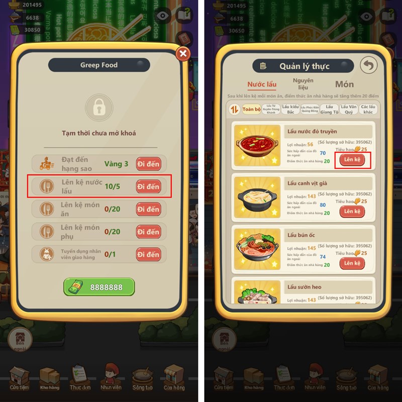 Cách mở shipper trong Tiệm Lẩu Đường Hạnh Phúc