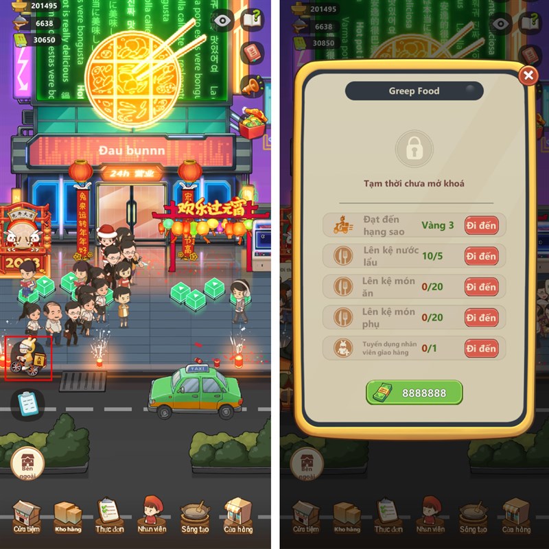 Cách mở shipper trong Tiệm Lẩu Đường Hạnh Phúc