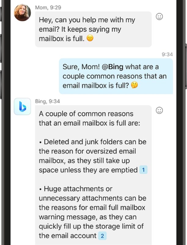 Bing có thể tham gia vào cuộc trò chuyện nhóm như một trợ lý thực thụ Bing có thể tham gia vào cuộc trò chuyện nhóm như một trợ lý thực thụ