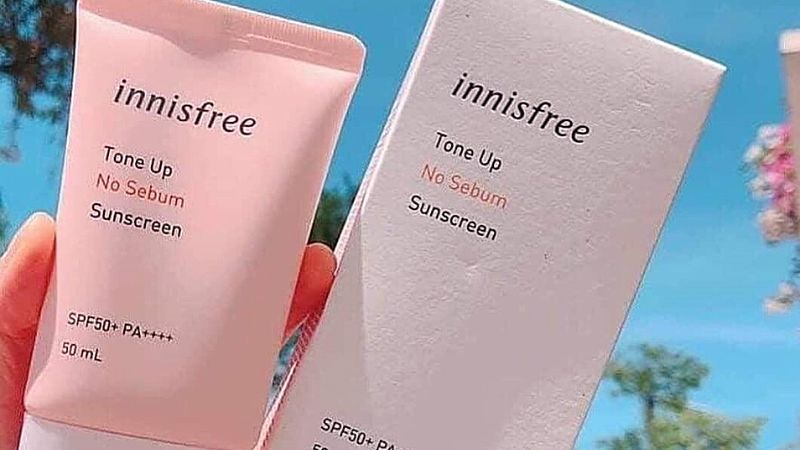 Phân biệt hàng thật và giả đối với kem chống nắng Innisfree hồng