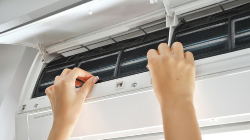 How often should the air conditioner be cleaned?