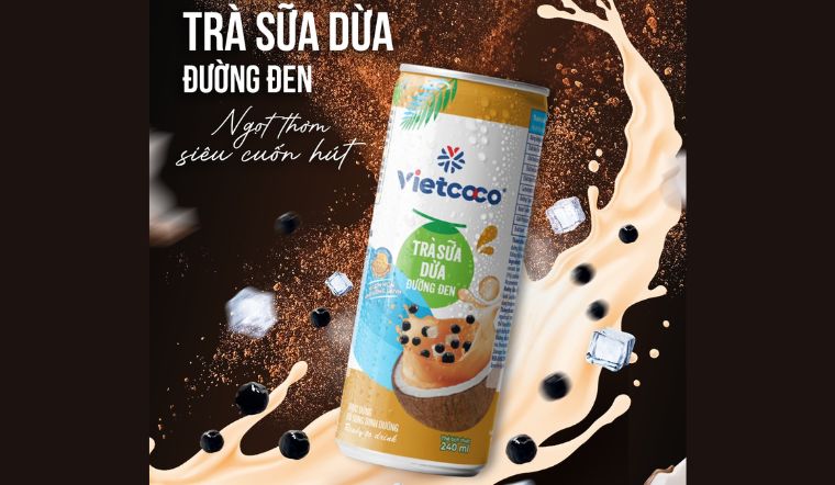 Vietcoco ra mắt dòng sản phẩm trà sữa dừa đường đen mới, bạn đã thử? 