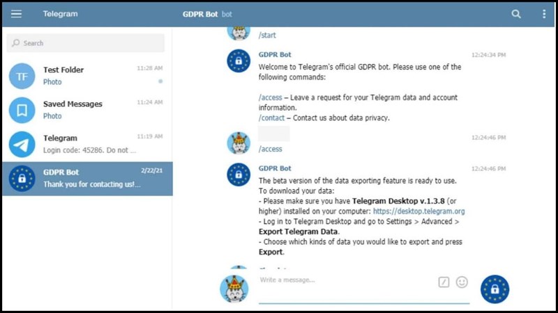 Telegram cho phép lưu trữ không giới hạn