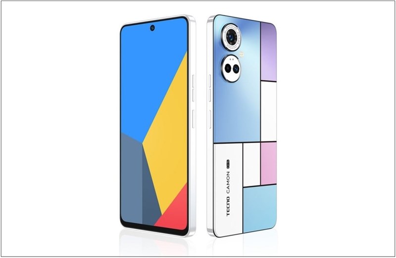 Chiếc Tecno Camon 19 Pro Mondrian Edition có mặt lưng đổi màu cũng độc đáo không kém Chiếc Tecno Camon 19 Pro Mondrian Edition có mặt lưng đổi màu cũng độc đáo không kém