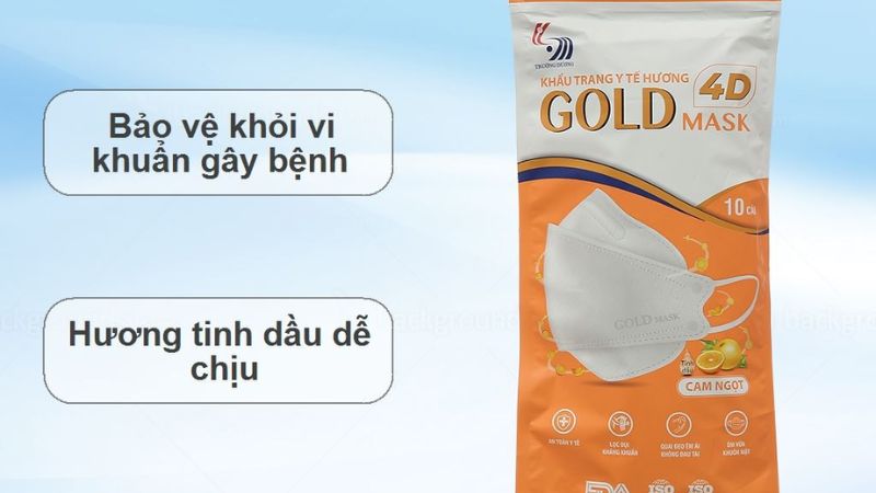 Khẩu trang y tế Trường Dương Gold Mask KF94 hương cam ngọt