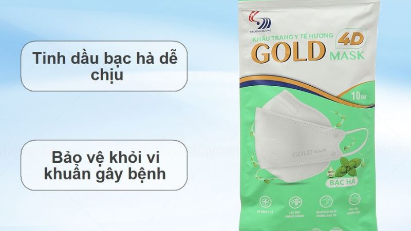 Khẩu trang y tế Trường Dương Gold Mask KF94 hương bạc hà