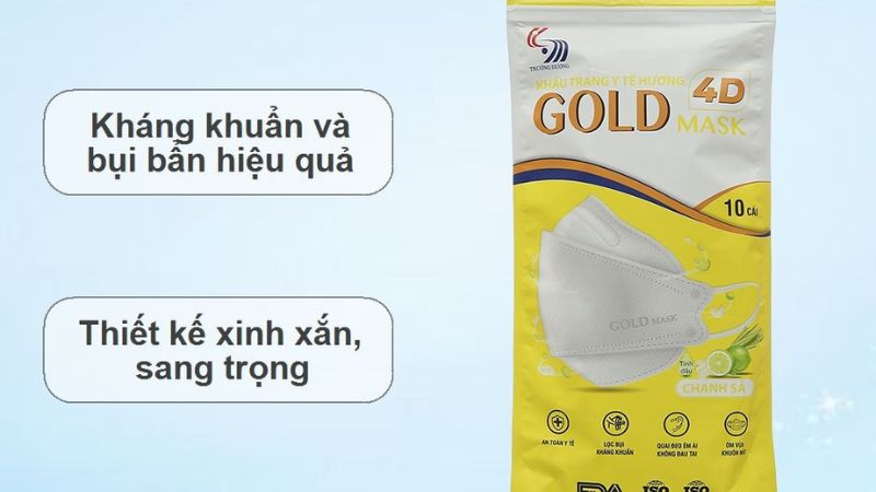 Khẩu trang y tế Trường Dương Gold Mask KF94 hương chanh sả