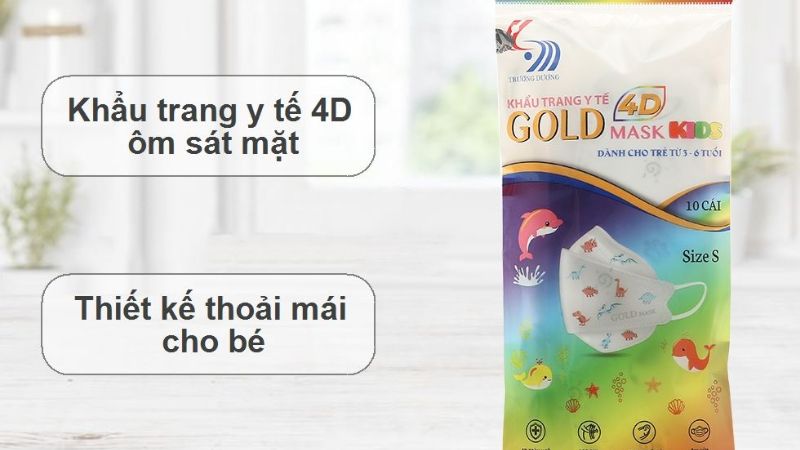 Khẩu trang y tế Trường Dương Gold Mask KF94 trẻ em