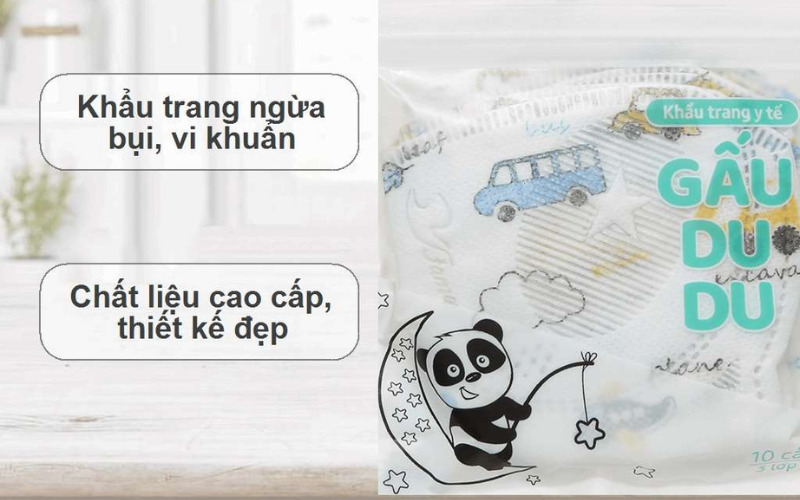 Khẩu trang trẻ em Famapro Gấu Dudu 3 lớp