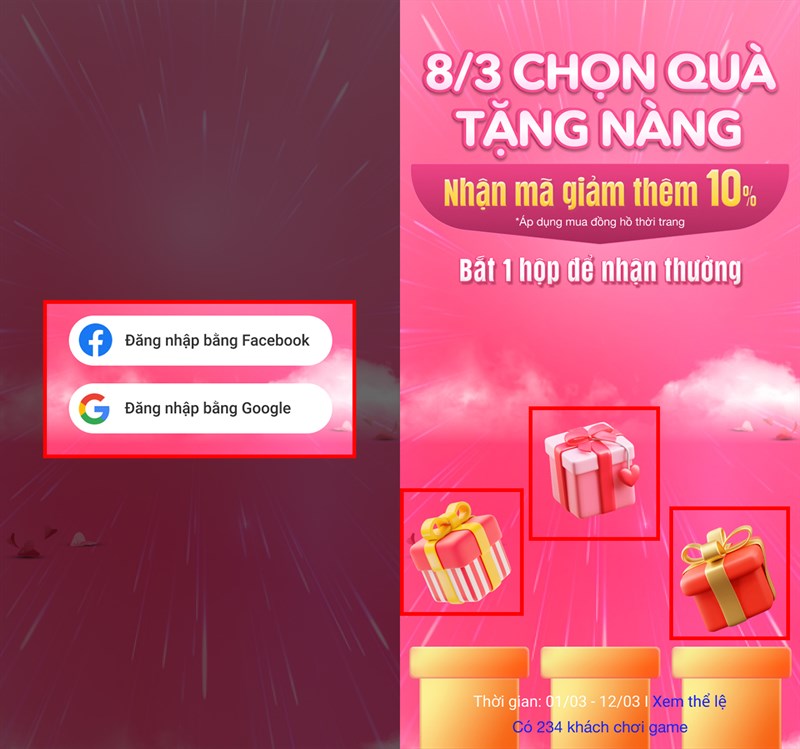 Hướng dẫn chơi minigame 8/3 tại Thế Giới Di Động