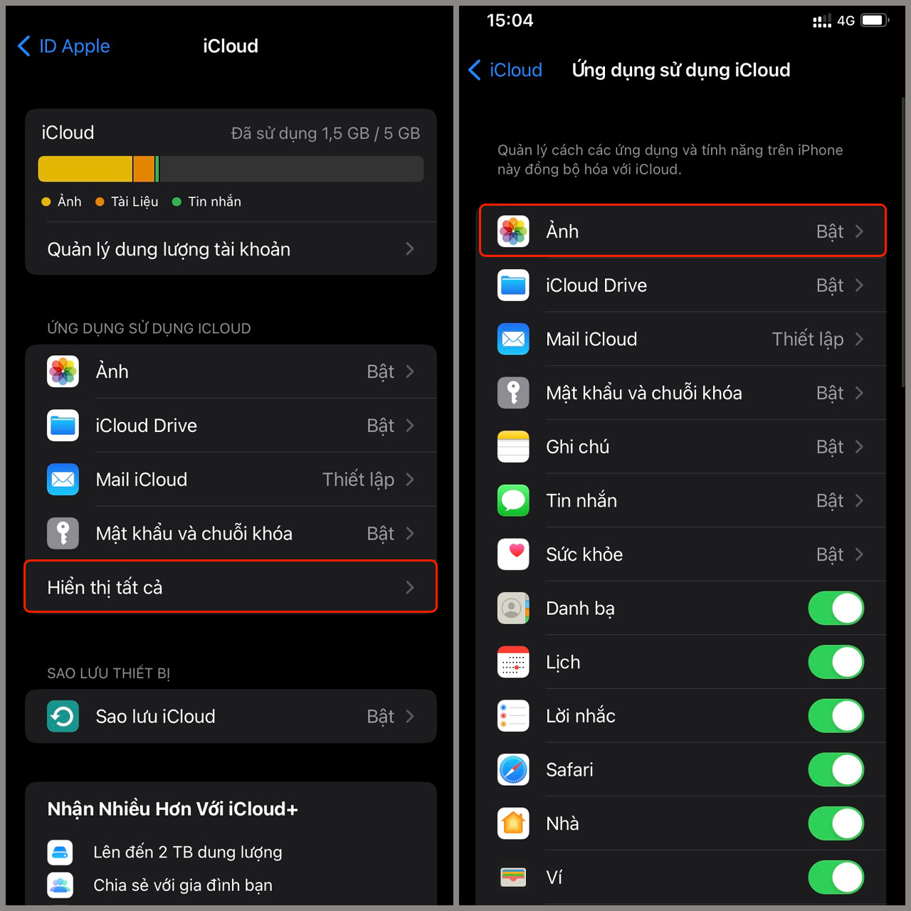 Cách đồng bộ iCloud trên 2 iPhone