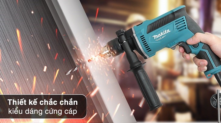 Máy khoan búa điện Makita M8103KX2B 430W có thiết kế gọn nhẹ, tiện thao tác sử dụng