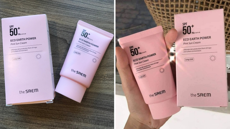 Làm cách nào để phân biệt kem chống nắng The Saem Eco Earth Power Pink Sun Cream thật giả?