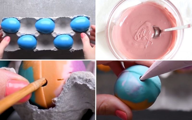Cách trang trí trứng Phục Sinh bằng socola nhân kem
