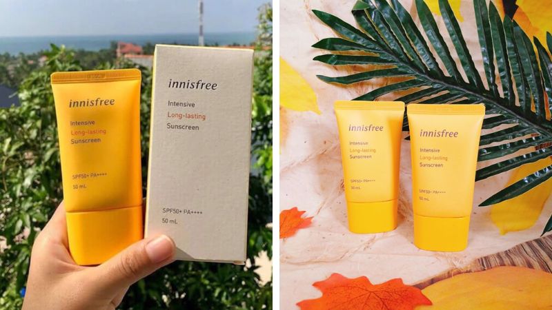 Bao bì kem chống nắng Innisfree vàng