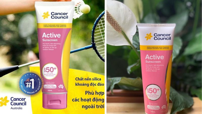 Kem chống nắng Cancer Council Active Suncreen năng động